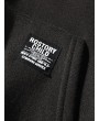Color-blocking Letter Patch Detail Pouch Pocket Fleece Hoodie - Black L