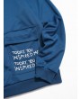 Letter Graphic Print Flap Pocket Crew Neck Sweatshirt - Silk Blue S