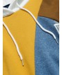 Color Lump Long-sleeved Casual Drawstring Hoodie - Multi-a 2xl