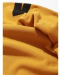 Letter Print Drop Shoulder Pullover Sweatshirt - Yellow L