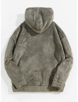Casual Long Sleeves Zip Up Hooded Jacket - Ash Gray L