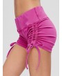 Drawstring Side Running Compression Shorts - Neon Pink S