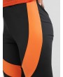 High Waisted Color Block Biker Shorts - Black L