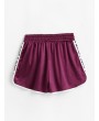 Letter Side Piping Pocket Dolphin Shorts - Red Wine Xl