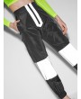 Zip Front Contrast Windbreaker Jogger Pants - Black L