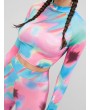Raglan Sleeve Rainbow Tie Dye Two Piece Sports Suit - Multi S
