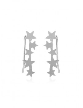 Metal Simple Stars Earrings - Silver