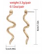 Snake Shape Stylish Stud Earrings - Gold