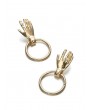 Hand Circle Earrings - Gold