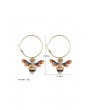 Bee Design Rhinestone Decoration Earrings - Multi