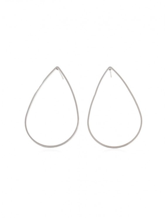 Alloy Waterdrop Pattern Earrings - Silver