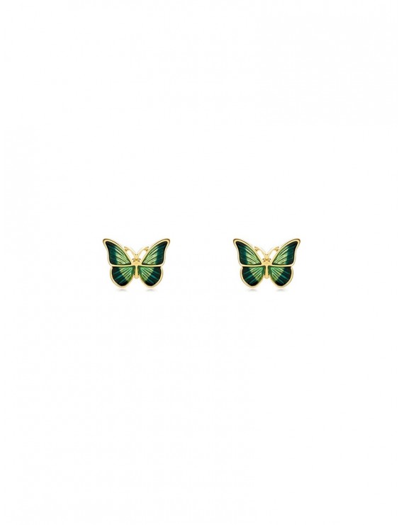 Butterfly Glazed Mini Stud Earrings - Gold