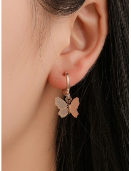 Sweet Butterfly Clip Earrings - Gold