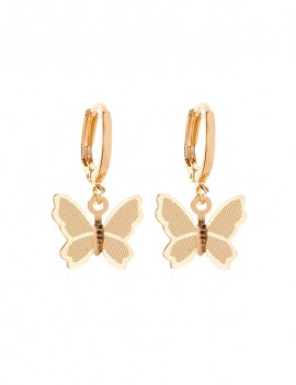 Sweet Butterfly Clip Earrings - Gold