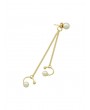 Faux Pearl Chain Ear Cuff Earring - Gold