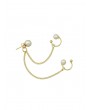 Faux Pearl Chain Ear Cuff Earring - Gold