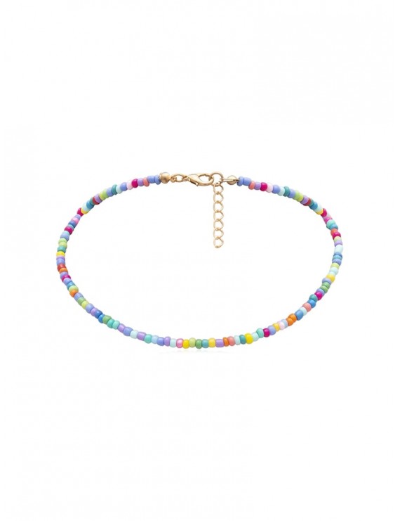 Simple Beaded Necklace - Multi-a