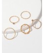 Simple Moon Star Chain Necklace And Rings Set - Gold