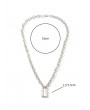 Lock Pendant Link Chain Necklace - Silver