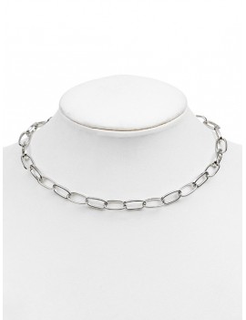 Alloy Lock Chain Design Necklace - Silver