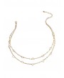 Heart Hollow Double Layers Necklace - Gold