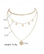 Layered Disc Chain Necklace - Gold