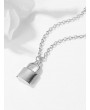 Brief Lock Pendant Necklace - Silver