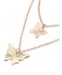 Hollow Butterfly Layered Necklace - Gold
