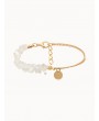 Simple Disc Natural Stone Chain Anklet - Gold