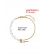Simple Disc Natural Stone Chain Anklet - Gold