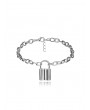 Simple Locking Chain Anklet - Silver