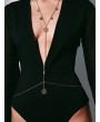 Sexy Hollow Pendant Necklace Body Chain - Silver