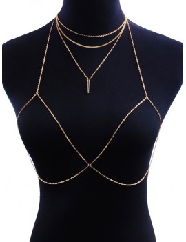 Sexy Body Chain Layered Necklace - Gold