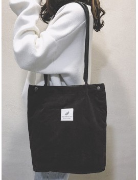 Canvas Simple Tote Bag - Black