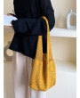 Open Knit Retro Shoulder Bag - Yellow