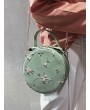 PU Leather Lace Chain Crossbody Bag - Green