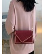 Ear Of Wheat Line Cover Shoulder Bag - Red Wine