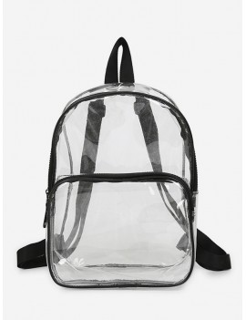 Plastic Transparent College Backpack - Black
