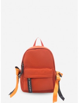 Mini Simple Solid Small Student Backpack - Papaya Orange