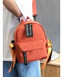 Mini Simple Solid Small Student Backpack - Papaya Orange