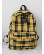 Grid Pocket Design Student Chic Backpack - Sun Yellow