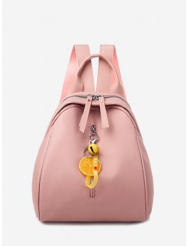 Lemon Pendant PU Leather Backpack - Pink