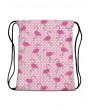 Polyester 3D Print String Backpack - Pig Pink