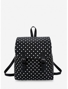 Polka Dot Casual Backpack - Black