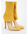 Transparent Strap Chic High Heel Bootie Sandals - Yellow 37