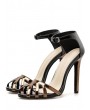 Ankle Wrap Design Stiletto Heel Sandals - Black Eu 40