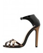 Ankle Wrap Design Stiletto Heel Sandals - Black Eu 40