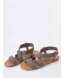 Elastic Cross Band Flat Casual Sandals - Gray Eu 35