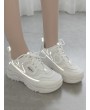 High Platform Breathable Outdoor Sneakers - White Eu 38
