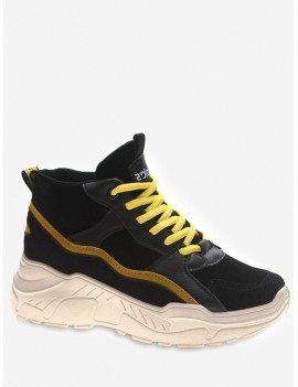 Mid Top Platform Sneakers - Yellow Eu 35